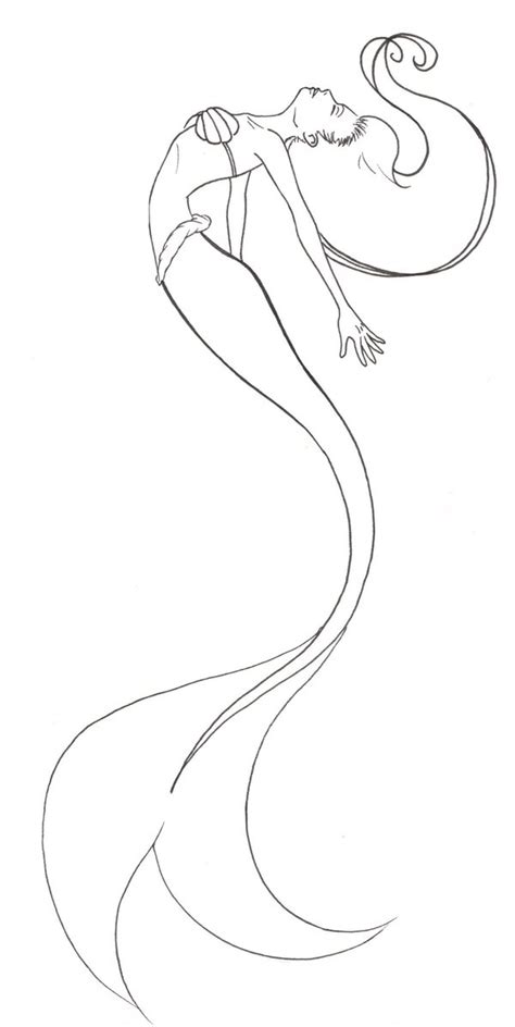 Mermaid Drawing Outline at GetDrawings | Free download