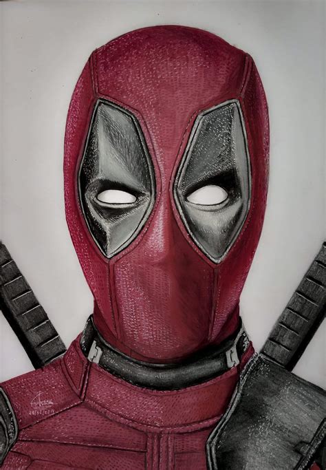 Colored pencil sketch of Deadpool | Arts And OCs Amino