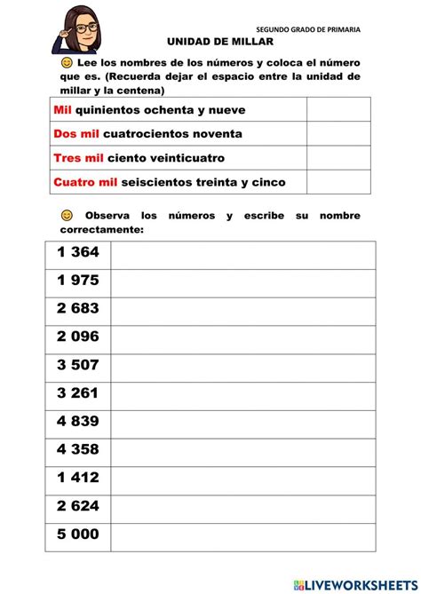 Lectura Y Escritura De Numeros Naturales Hasta Millones Ejercicios - THEDU