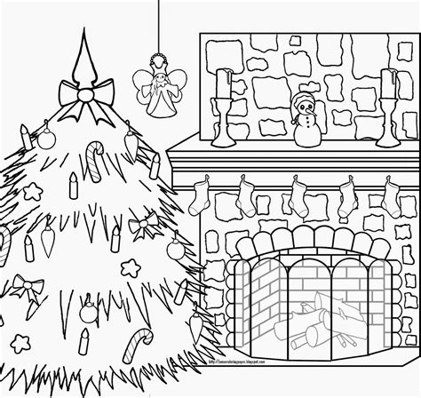 Christmas Fireplace Coloring Page at GetColorings.com | Free printable ...