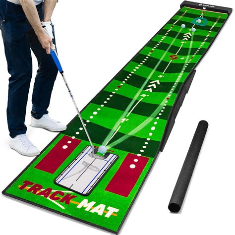 SAPLIZE Golf Putting Mat, Visible Ball Traces, with Putting Alignment Mirror, 20in X 10ft ...