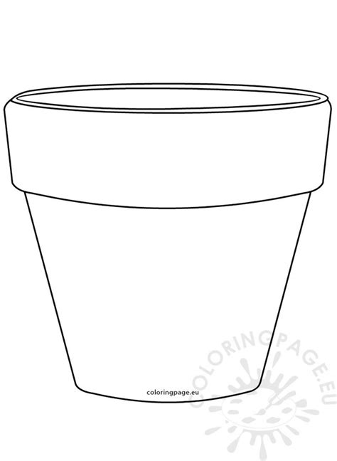 Empty Flower Pot Coloring Pages