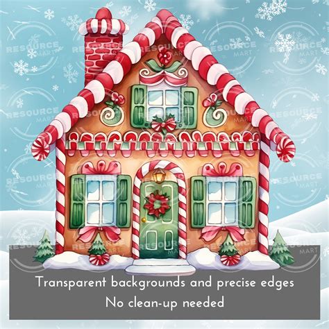 Christmas Gingerbread House Clipart Transparent PNG, Xmas Winter Clip Art Scrapbook Journal ...