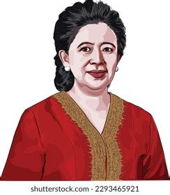 Vector Face Illustration Puan Maharani Indonesian Stock Vector (Royalty ...