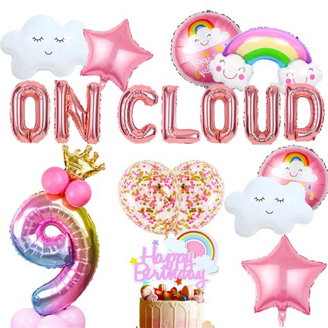 Buy LaVenty On Cloud 9 ROSE GOLD Balloons Banner on cloud nine birthday ...