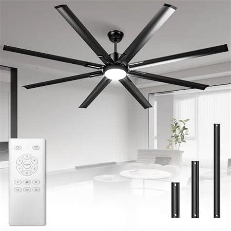 Airwit 72 Inch Ceiling Fan with Light, Black Modern Large Ceiling Fan ...