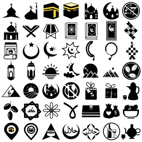 popular Islamic Line Art Icons Set. Ramadan Kareem Line Vector Icons. Islamic line icons ...