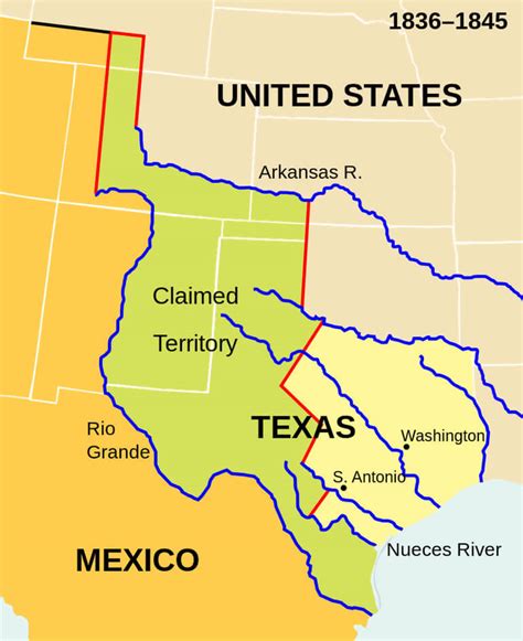 Republic of Texas Map USA 1836 1845