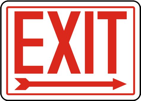 Exit (Right Arrow) Sign - Get 10% Off Now