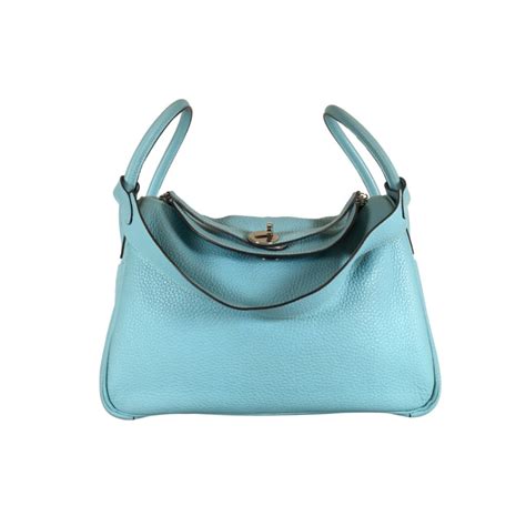 Hermes Lindy 30 Blue Atoll Clemence - Luxe Du Jour