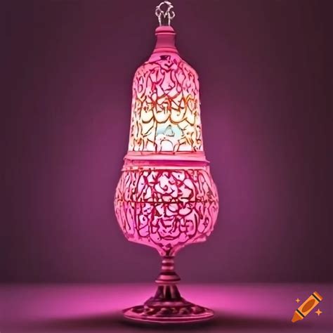 Pink islamic art lamp