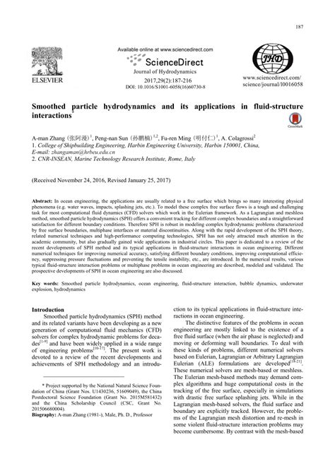 (PDF) Smoothed particle hydrodynamics and its applications in fluid-structure interactions