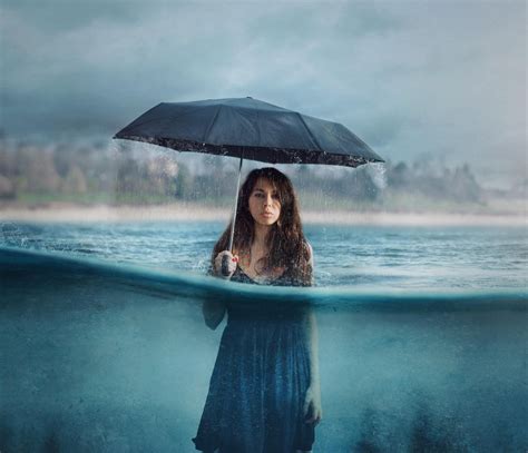 Photography Manipulation Umbrella Girl Women Rain Wallpaper,HD ...