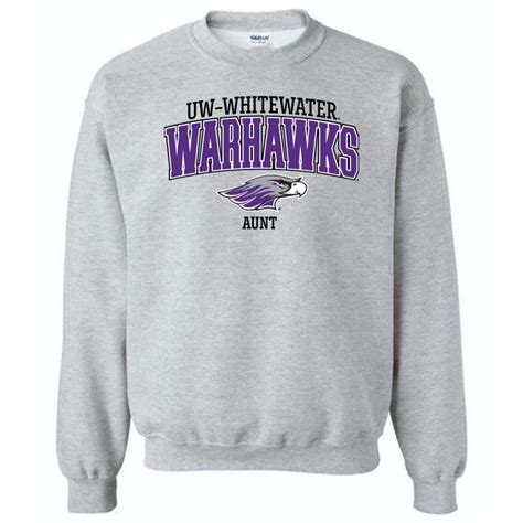 Aunt: Crewneck Sweatshirt UW-Whitewater Warhawk over Mascot and Aunt ...