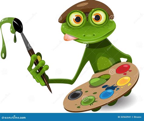 Frog Painter Stock Image - Image: 32563941