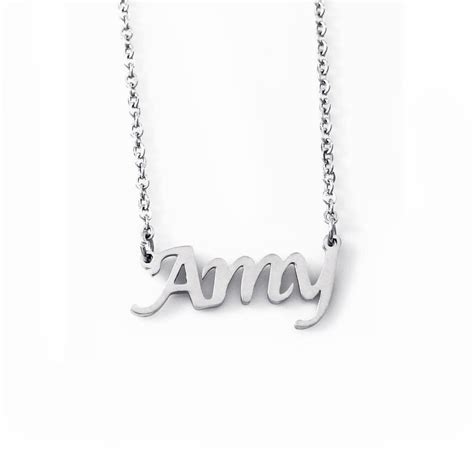 Amy Name Necklace Silver Tone personalized Jewelry Gift Box - Etsy