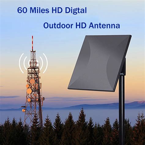 Outdoor Amplified TV Antenna Omni Directional HDTV Antenna Detachable Amplifier Signal Booster ...