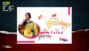 Unique Birthday banner Design | Illustrator | EPS File | Happy Birthday Design - Shorif Art