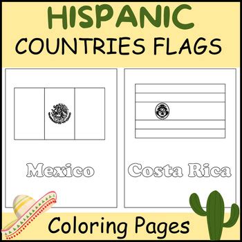 Hispanic Countries Flag Coloring Pages - Hispanic Heritage Month Activities