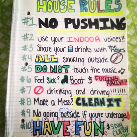 #HouseRules #Party #CapeHouse | Party rules, House rules, Feeling sick