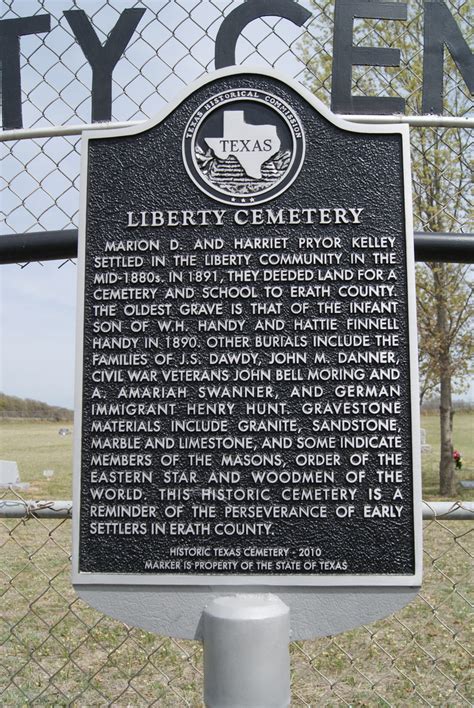 Liberty Cemetery - TEXAS HISTORICAL MARKERS