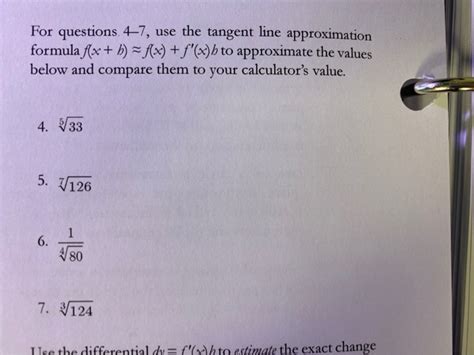 Solved For questions. 4—7, use the tangent line | Chegg.com