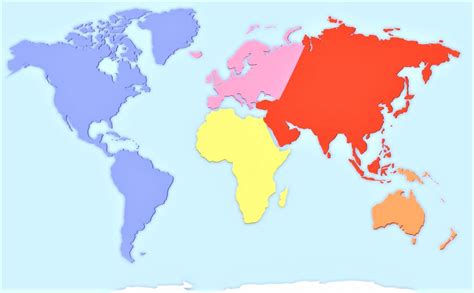 Mapa de continentes 】» Con Nombres | Mudo | En blanco | Imprimir