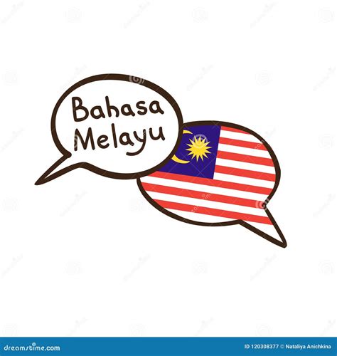 Translation: Malaysian Language. Vector Illustration of Hand Drawn Doodle Speech Bubbles with a ...