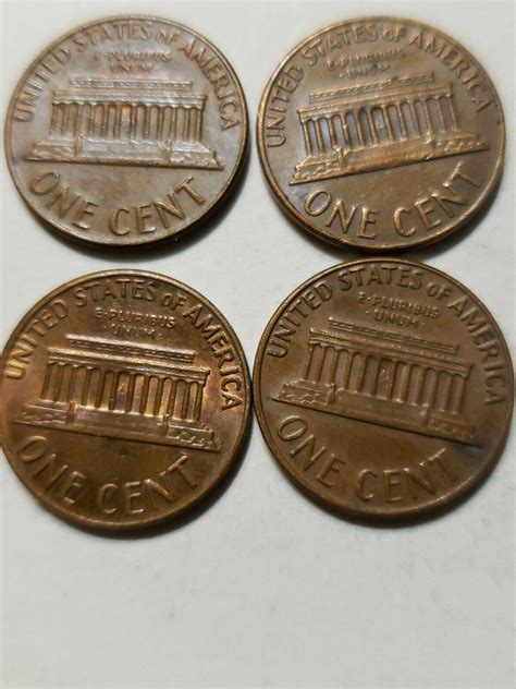 1969 D Lincoln Penny Floating Roof brown 4 coins! | #3924143940