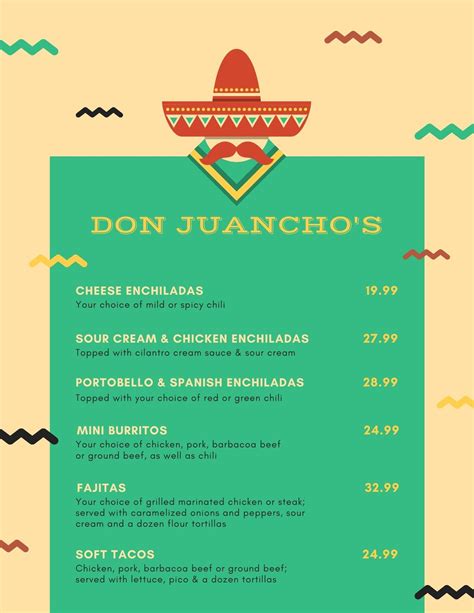 Free printable and customizable Mexican menu templates | Canva