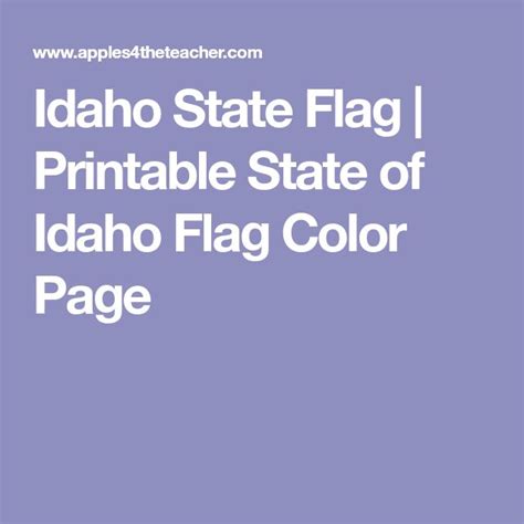 Idaho State Flag | Printable State of Idaho Flag Color Page | State flags, Flag colors, Flag ...
