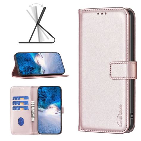 Samsung Galaxy A55 Flip Leather Wallet Case with 3 Card Slot and Magnetic Closure Gold