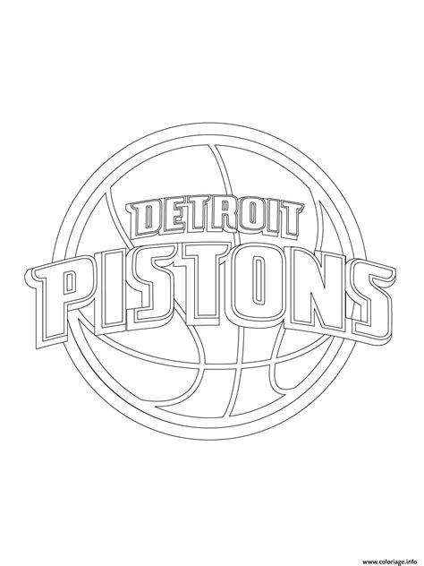 Coloriage detroit pistons logo nba sport - JeColorie.com