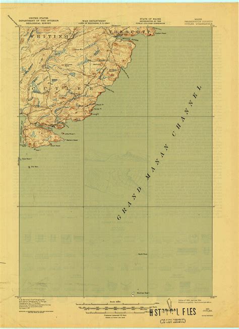 Cutler, Maine 1918 (1944) USGS Old Topo Map 15x15 Quad - OLD MAPS