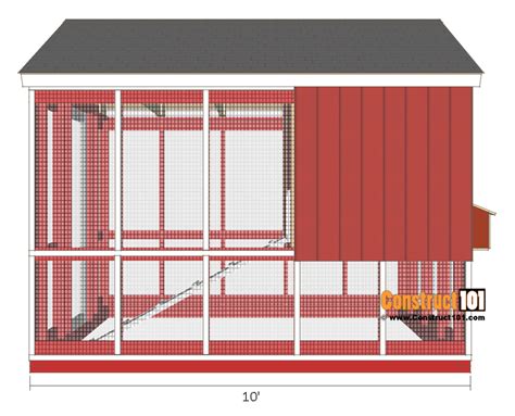 8x10 Chicken Coop Plans - Gable Roof - Free PDF - Construct101