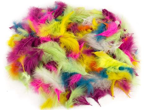 Turkey Marabout Craft Feathers Bright Mix (50g Pack)