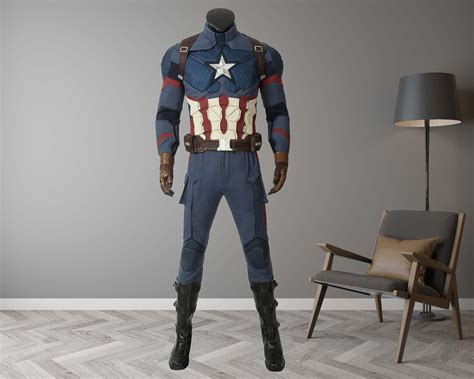 Captain America Steve Rogers Cosplay Costume Deluxe Version | lupon.gov.ph