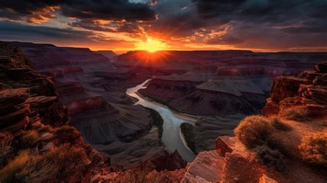 Premium AI Image | A sunset over the grand canyon