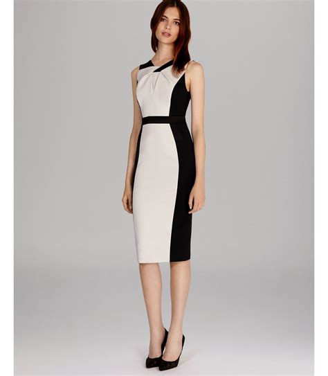 Lyst - Karen Millen Dress Graphic Color Block in White