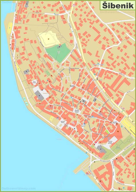 Šibenik old town map