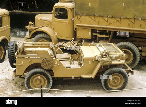 2nd World War British Army venicles camouflage desert trucks sand military transport jeep late ...