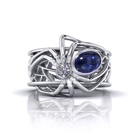 Sapphire Spider Ring - Jewelry Designs