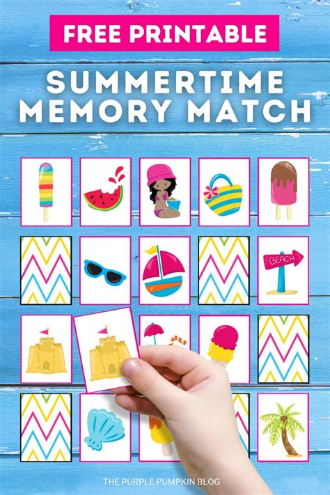 Free Printable Summer Memory Card Game (Matching Pairs)