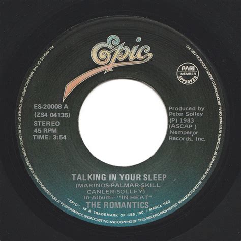 The Romantics - Talking In Your Sleep (Vinyl, Philippines, 1983) | Discogs