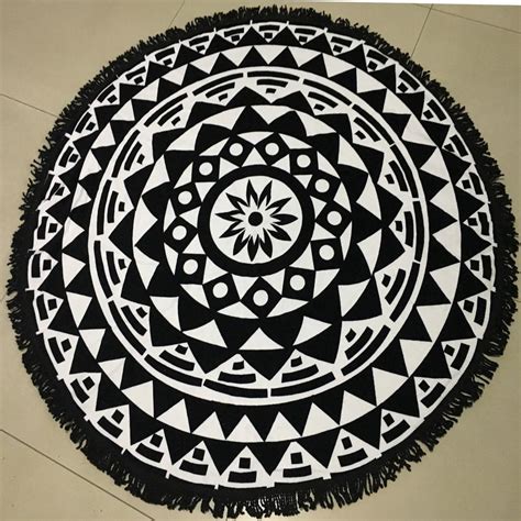 Innovative Cotton printed round beach towels with tassel