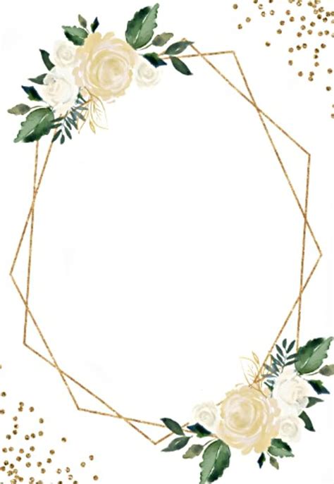 flowers frame geometric gold Image by Stephanie | Gold wedding flowers ...