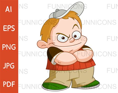 Clipart Cartoon of a Bully Boy Kid Teenager With Folded Arms - Etsy UK