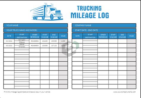 Trucking Schedule Template Excel