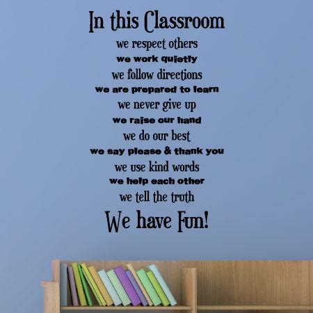 Extended Classroom Rules Wall Quotes™ Decal | WallQuotes.com