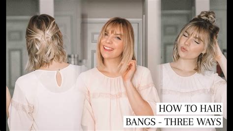 How To Style A Lob With Wispy Bangs - 3 Ways - YouTube